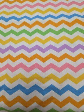 New Flamingo Road Pastel Chevron Cotton Fabric 2 Continuous Yards